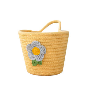 Giỏ Đựng Đồ Em Bé Bằng Tay Dệt Dây Cotton Trang Trí Gấp Gọn Dễ Thương Để Bàn Giỏ Đựng Đồ Chơi Giỏ Đựng Đồ Dệt Cho Em Bé Nhà Trẻ - Product Image 6