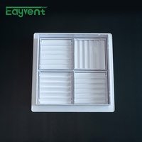 Diffuseur de plafond carré réglable en plastique ABS Eayvent, grille d'aération HVAC à 4 voies pour bureau, ventilation commerciale, usine