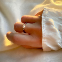 Perlen ring Schmuck Natürlicher Süßwasser perlen kristall Wasserdichte Edelstahl perlen Frauen Trend ring Kunden spezifischer Ring