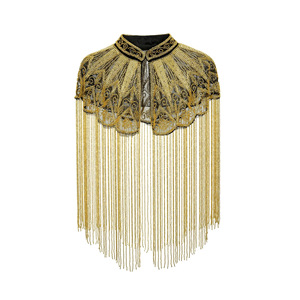 Chal de Lujo con Flecos y Cuentas Hechas a Mano, Capa India con Lentejuelas Pesadas y Borlas, Chal para Novia, Vestido de Noche, Bolero, Cubrevestido, Envolturas con Cuentas - Product Image 2