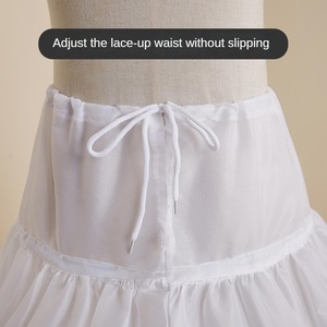 Sottogonna Crinolina Bianca a 3 Cerchi con Balze in Tulle per Abito da Sposa da Ragazza - Product Image 3