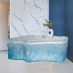 Table basse <span class=keywords><strong>en</strong></span> résine <span class=keywords><strong>de</strong></span> luxe au design minimaliste moderne, forme irrégulière sculptée, pour salon, style artistique personnalisé et raffiné - Product Image 4