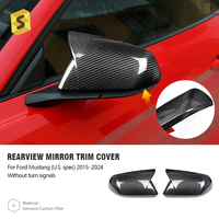 Coque en fibre de carbone pour accessoires de voiture américains, rétroviseur extérieur, accessoires de voiture réels pour Mustang 2015-2024