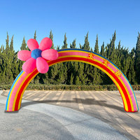 Arche gonflable pour événements extérieurs, 10 m, arc de fleurs arc-en-ciel, imperméable, en Oxford, pour mariage, festival, publicité