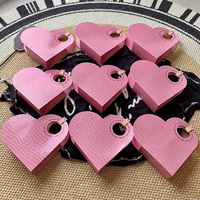 Sac cadeau en papier synthétique en forme de cœur, fait main, durable et luxueux, rose, boîte à dragées pour mariage, Saint-Valentin et fête des mères