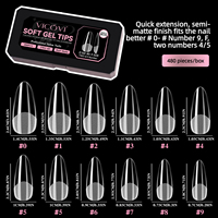Kit de 6 en 1 de capsules d'ongles en gel souple, 480 pièces, capsules en gel X demi-mates forme amande, mini lampe UV, base et top coat, colle à ongles, lime à ongles, kit de manucure pour la maison et le salon