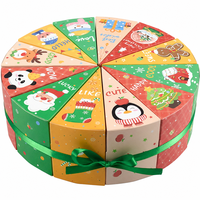 Boîte cadeau en papier triangulaire de Noël avec logo personnalisé, recyclable, en forme de gâteau, pour emballer des bonbons, pour les cadeaux de fête de Noël, emballage cadeau