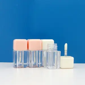 4ml Mini Cute White Pink Square Block tubi vuoti per lucidalabbra per glitter Liquid Eye Shadow Lip Glaze