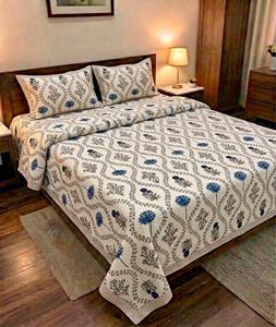 Meilleur ensemble de couvre-lit en coton imprimé floral, drap-housse et taies d'oreiller réversibles en tricot pour la maison et l'hôtel - Product Image 2