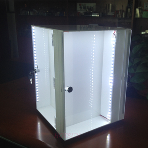 Siêu thị <span class=keywords><strong>Acrylic</strong></span> hiển thị trường hợp cho điện thoại di động Phụ Kiện đứng chủ 360 xoay <span class=keywords><strong>Acrylic</strong></span> <span class=keywords><strong>LED</strong></span> ánh sáng - Product Image 2