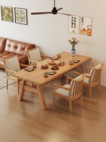 Table à manger en bois de caoutchouc rustique moderne, écologique et durable pour la cuisine, la salle à manger et le salon DB06 #