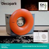Litière pour chat de style meuble, grande, fermée, en forme de donut, avec logo personnalisé, pour chats d'intérieur