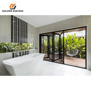 GS Luxury Aluminum Frame Double Tempered Glass Folding Door Large Span Patio Accordion Bi Folding Doors - Product Image 2