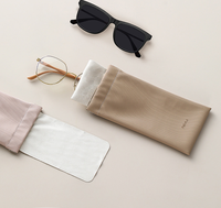 Pochette à lunettes en cuir PU souple à ouverture par pression, étui à lunettes anti-écrasement à fermeture automatique, housse de protection pour lunettes