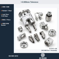 Pièces d'assemblage d'effector robotique personnalisées en aluminium et acier inoxydable, usinage CNC, fournisseur OEM, ISO 9001, 0,005 mm, MOQ 1, Ra1.6µm, haute précision
