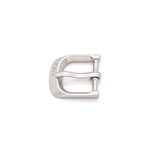 Kleine Nickel Debossed Letter Custom Logo 14mm Dorns chließe für Taschen gürtel