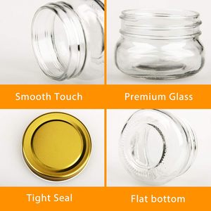 Vente en gros, en stock, pot en verre transparent de 15 ml pour crème, avec couvercle à vis en aluminium doré - Product Image 3