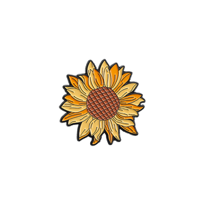 Hermosos broches de esmalte de girasol de dibujos animados, broches florales románticos de zinc, insignias para mochila con temática de amor, regalos de joyería para amantes de las flores - Product Image 4