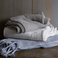 Magic Green Zero Defect 50da24-1100% Beste gekämmte Baumwolle Chunky Like Handleiter Strick Luxus Fransen Plaid Throw Handtuch Decke