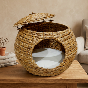 Casa para Mascotas de Jacinto de Agua y Hierro, con Tapa Plana, Ecológica, Duradera, Transpirable, Estilo Clásico, para Gatos y Perros Pequeños, en Oferta - Product Image 6