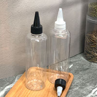 Bouteilles en plastique PET de qualité alimentaire personnalisées de 100 ml et 250 ml pour huile d'olive, avec bouchon à vis transparent et applicateur