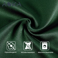 Parure de lit AOKA de luxe en satin de polyester soyeux uni, respirante, avec drap-housse et taies d'oreiller pour la décoration intérieure de la maison