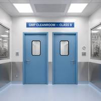 Porte d'hôpital moderne en acier galvanisé, hermétique et coupe-vent, de qualité supérieure, pour salle blanche médicale et laboratoire, vente en gros