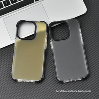 Nouveau translucide mat dur PC Anti-jaunissement noir Tpu TPE couverture de téléphone défenseur de qualité militaire pour iPhone 15 Pro Max