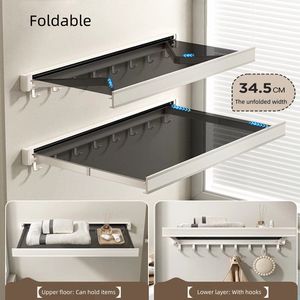 JANKO Étendoir à <span class=keywords><strong>linge</strong></span> pliable invisible, filet de séchage télescopique, dispositif de séchage pour chaussures et chaussettes de balcon - Product Image 3