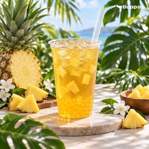 Boisson au thé ananas et jasmin avec boba éclatant 335ml – Prête à boire – Pour café, vente au détail, OEM, marque privée - Product Image 1