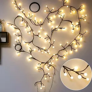 Vines with Lights Christmas Decorations Flexible DIY Willow Vine Lights 72 LEDs 7.5FT Home Decorations for Living Room Walls