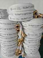 Tuyau d'incendie homologué UL, 250 psi, 1,5 pouce, 30 m, simple gaine, doublure EPDM, pour la lutte contre l'incendie, avec raccords américains en laiton/aluminium