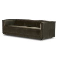 Canapé 3 places en velours vert mousse de luxe, design italien moderne et minimaliste, assise profonde, ensemble de meubles pour salon