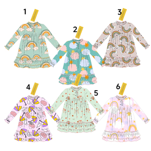 OEM ODM Abiti Invernali per Bambini con Motivi Carini Personalizzati, Vestiti Natalizi con Babbo Natale e Albero, Abiti a Maniche Lunghe per Bambine - Product Image 3