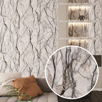 Plaque de marbre PVC écologique sans formaldéhyde pour application murale décorative de tête de lit de chambre à coucher