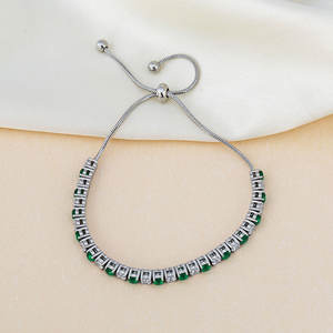 Pulsera y brazalete de moda de acero inoxidable 316L resistente al agua y al deslustre, chapado en oro de 14K y 18K, pulsera tipo tenis para mujer - Product Image 3