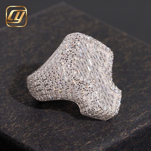 VVS Full Pave Baguette Lab Grown Diamond Cross <b>Ring</b> IGI Certified 925 Sterling Silver <b>Iced</b> Out Hip Hop Mens Religious Jewelry - Product Image 5