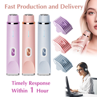 Alat Cukur Elektrik USB Isi Ulang Dua Kepala untuk Penggunaan di Rumah, Perangkat Epilator Portabel Tanpa Rasa Sakit untuk Penghilang Bulu Wanita