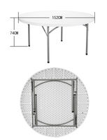 Offre spéciale 8-10 personnes Table de banquet en plein air Table pliante ronde en plastique Table de chaise pour la fête de mariage
