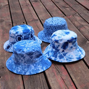 Chapeau Bob Tie-Dye Fait Main 100% Coton à Large Bord UPF50 Teint aux Plantes Style Ethnique Rétro Bob de Pêcheur Unisexe - Product Image 1