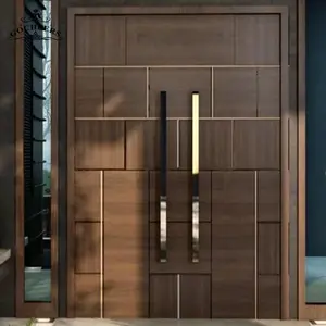 Porte d'entrée principale en bois pour bureau, portes extérieures, portes d'entrée en bois, portes extérieures en bois