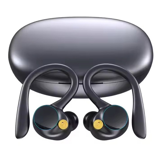 Wireless BT Ear-hook Headphones for Sports Running Long-Lasting Battery Noise Reduction Voice Control AI Translation Custom Fit