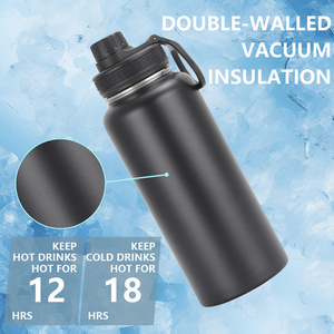 Bouteilles d'eau isothermes en acier inoxydable 18/8 à double paroi, écologiques, avec logo personnalisé, pour la salle de sport, avec couvercle - Product Image 1