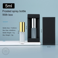 SUMEEAR Flacon pulvérisateur rond en verre givré de 5 ml, rechargeable, avec pompe, échantillon de parfum, logo personnalisé, impression sur écran, emballage en carton de sécurité