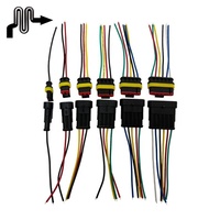 Vente en gros de connecteurs de câble à 4 broches scellés et étanches pour fils électriques, ensemble de connecteurs automatiques pour kit voiture moto