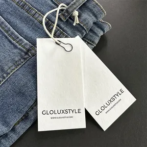 Balanço de algodão fosco luxuoso, balanço para roupas de marca personalizada para pendurar etiqueta jeans tamanho pendurado com corda