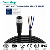 Cable Pigtail Hembra Codificado A de 4 Pines M12, Resistente al Agua IP68, Cable de Sensor PUR de Alta Resistencia de 5.0M para Equipos de Fábrica y PLC