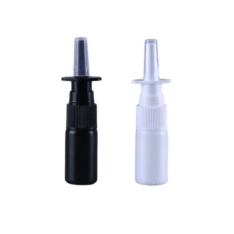 10ml 15ml 20ml 30ml New Nasal Cavity Private White PE PET Plastic Spray Bottle With Clamp Food Grade Sealed Plastic Bottle