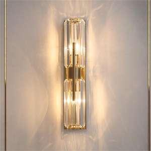 Apliques de pared dorados de nueva llegada moderna sala de estar artificial luces de pared de araña de cristal led - Product Image 2