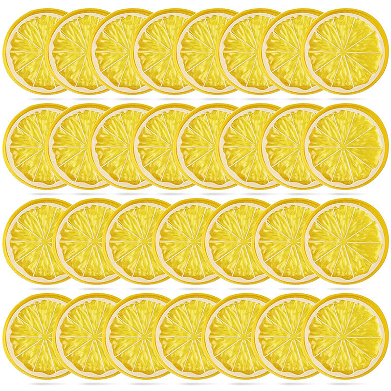 Tranches de citron jaune en plastique